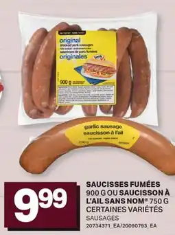 L'Intermarché SAUCISSES FUMÉES, 900 G OU SAUCISSON À L'AIL, 750 G | SAUSAGES offer