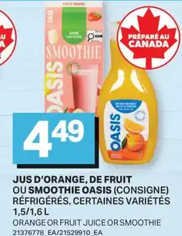 L'Intermarché JUS D'ORANGE, DE FRUIT OU SMOOTHIE | ORANGE OR FRUIT JUICE OR SMOOTHIE, 1,5/1 offer