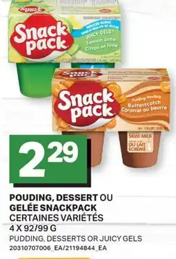 L'Intermarché POUDING, DESSERT OU GELÉE | PUDDING, DESSERTS OR JUICY GELS, 4 X 92/99 G offer