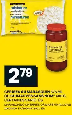 L'Intermarché CERISES AU MARASQUIN, 375 ML OU GUIMAUVES 400 G | MARASCHINO CHERRIES OR MARSHMALLOWS offer