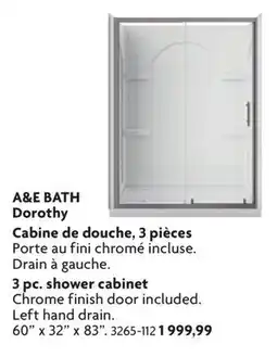 Home Hardware 3 pc. shower cabinet offer