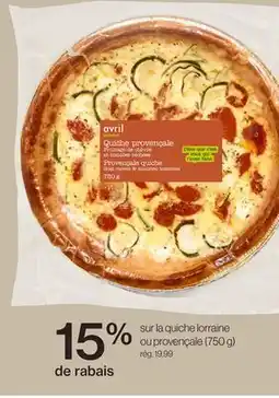 Avril Quiche lorraine ou provençale offer