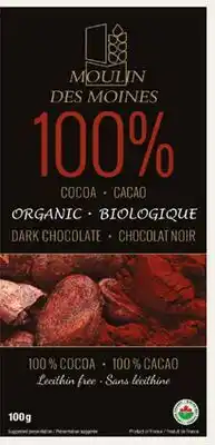 Avril tablette de chocolat 100 %cacao bio offer