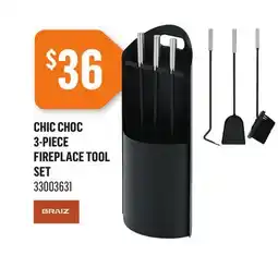 Canac Chic Choc 3-Piece Fireplace Tool Set offer