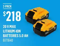 Canac 20 V MAX Lithium-Ion Batteries 5.0 Ah offer