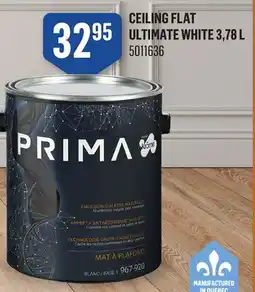 Canac Prima Flat for Ceilings Interior Latex Paint Ultimate White offer