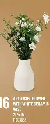 Canac Artificiel Flower with White Ceramic Vase offer
