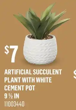 Canac Artificial Succulent Plant with White Cement Pot offer