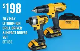 Canac 20 V Max Lithium-Ion Drill Driver & Impact Driver Set offer
