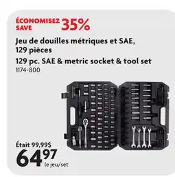 Home Hardware 129 pc. SAE & metric socket & tools set offer