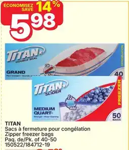 Rossy TITAN Zipper freezer bags offer