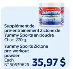 Walmart Yummy Sports Ziclone pre-workout powder offer