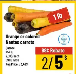 Mayrand Orange or colored Nantes carrots offer