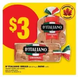No Frills D'Italiano Bread or Buns offer
