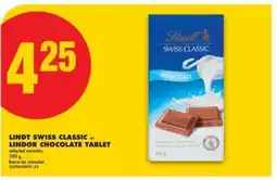 No Frills Lindt Swiss Classic or Lindor Chocolate Tablet offer