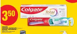 No Frills Colgate Premium Toothpaste or Manual Toothbrush offer