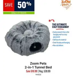 Ren’s Pets Depot Zoom Pets 2-in-1 Tunnel Bed offer