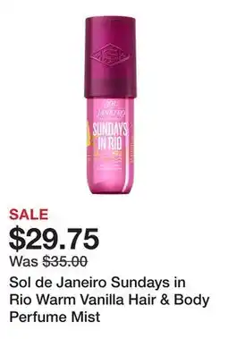 Sephora Sol de Janeiro Sundays in Rio Warm Vanilla Hair & Body Perfume Mist offer