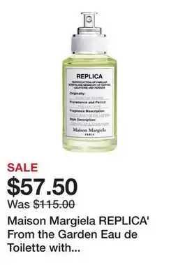 Sephora Maison Margiela REPLICA' From the Garden Eau de Toilette with Tomato Leaf & Patchouli offer