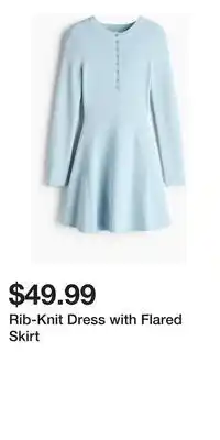 H&M Rib-Knit Dress with Flared Skirt offer