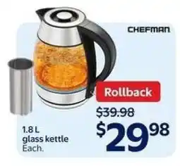 Walmart Chefman Glass Kettle offer