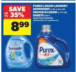 Real Canadian Superstore Purex Liquid Laundry Detergent or Snuggle Liquid or Sheets offer