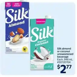 Walmart Silk Almond or Coconut Unsweetened Beverage offer