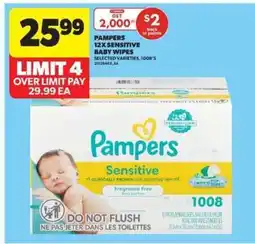 Real Canadian Superstore Pampers 12x Sensitive Baby Wipes offer