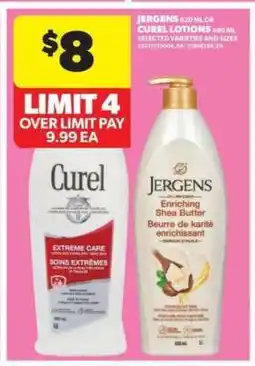 Real Canadian Superstore Jergens or Curel Lotions offer