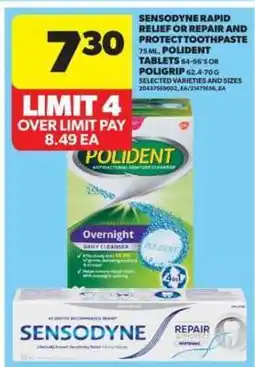 Real Canadian Superstore Sensodyne Rapid Relief or Repair and Protect Toothpaste, Polident Tablets, or Poligrip offer