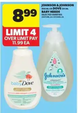 Real Canadian Superstore Johnson & Johnson or Dove Baby Needs offer
