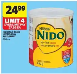 Real Canadian Superstore Nestlé Nido Milk-Based Nutritional Supplement offer