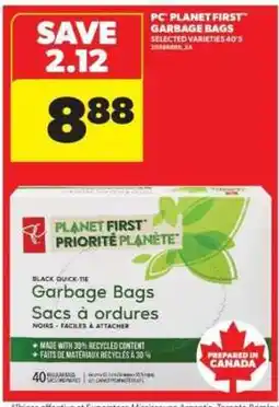 Real Canadian Superstore PC Planet First Garbage Bags offer