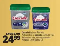 Real Canadian Superstore Cascade Platinum Plus 63's, Platinum 83's or Cascade Complete 112's offer