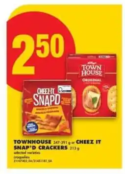 No Frills TOWNHOUSE or CHEEZ IT SNAP'D CRACKERS offer