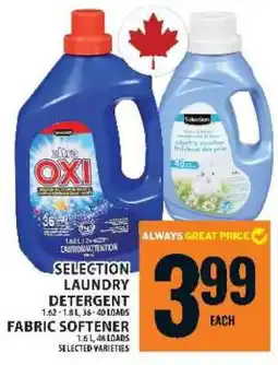 Food Basics SELECTION LAUNDRY DETERGENT / FABRIC SOFTENER offer