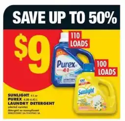No Frills Sunlight or Purex Laundry Detergent offer