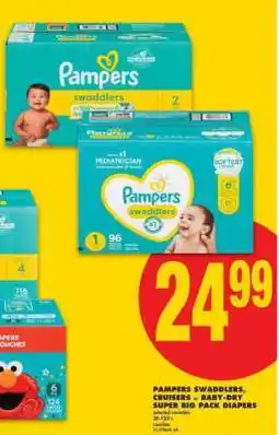 No Frills Pampers Swaddlers, Cruisers & Baby-Dry Super Big Pack Diapers offer