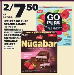 Independent City Market LECLERC GO PURE GRANOLA BARS 140-175 G OR NUGABAR 175 G offer