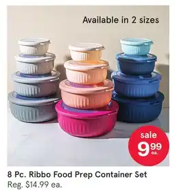 Kitchen Stuff Plus 8 Pc. Ribbo Food Prep Container Set offer