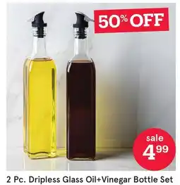 Kitchen Stuff Plus 2 Pc. Dripless Glass Oil + Vinegar Bottle Set offer