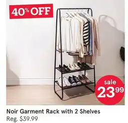 Kitchen Stuff Plus Noir Garment Rack with 2 Shelves offer