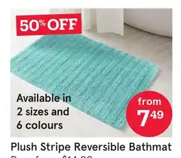 Kitchen Stuff Plus Plush Stripe Reversible Bathmat offer