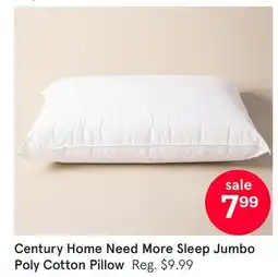 Kitchen Stuff Plus Century Home Need More Sleep Jumbo Poly Cotton Pillow offer