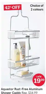 Kitchen Stuff Plus Aquastor Rust-Free Aluminum Shower Caddy offer