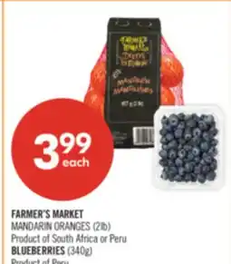 Shoppers Drug Mart FARMER'S MARKET MANDARIN ORANGES (2lb) BLUEBERRIES (340g) offer