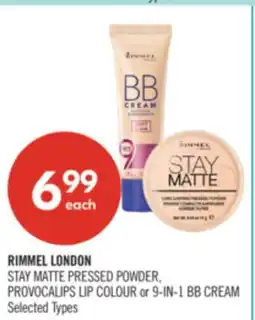 Shoppers Drug Mart RIMMEL LONDON STAY MATTE PRESSED POWDER, PROVOCALIPS LIP COLOUR or 9-IN-1 BB CREAM offer