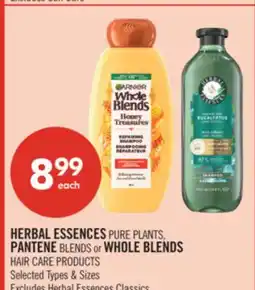 Shoppers Drug Mart HERBAL ESSENCES PURE PLANTS, PANTENE BLENDS or WHOLE BLENDS HAIR CARE PRODUCTS offer