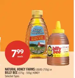 Shoppers Drug Mart NATURAL HONEY FARMS LIQUID (750g) or BILLY BEE (375g - 500g) HONEY offer