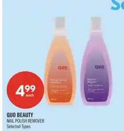 Shoppers Drug Mart QUO BEAUTY NAIL POLISH REMOVER offer